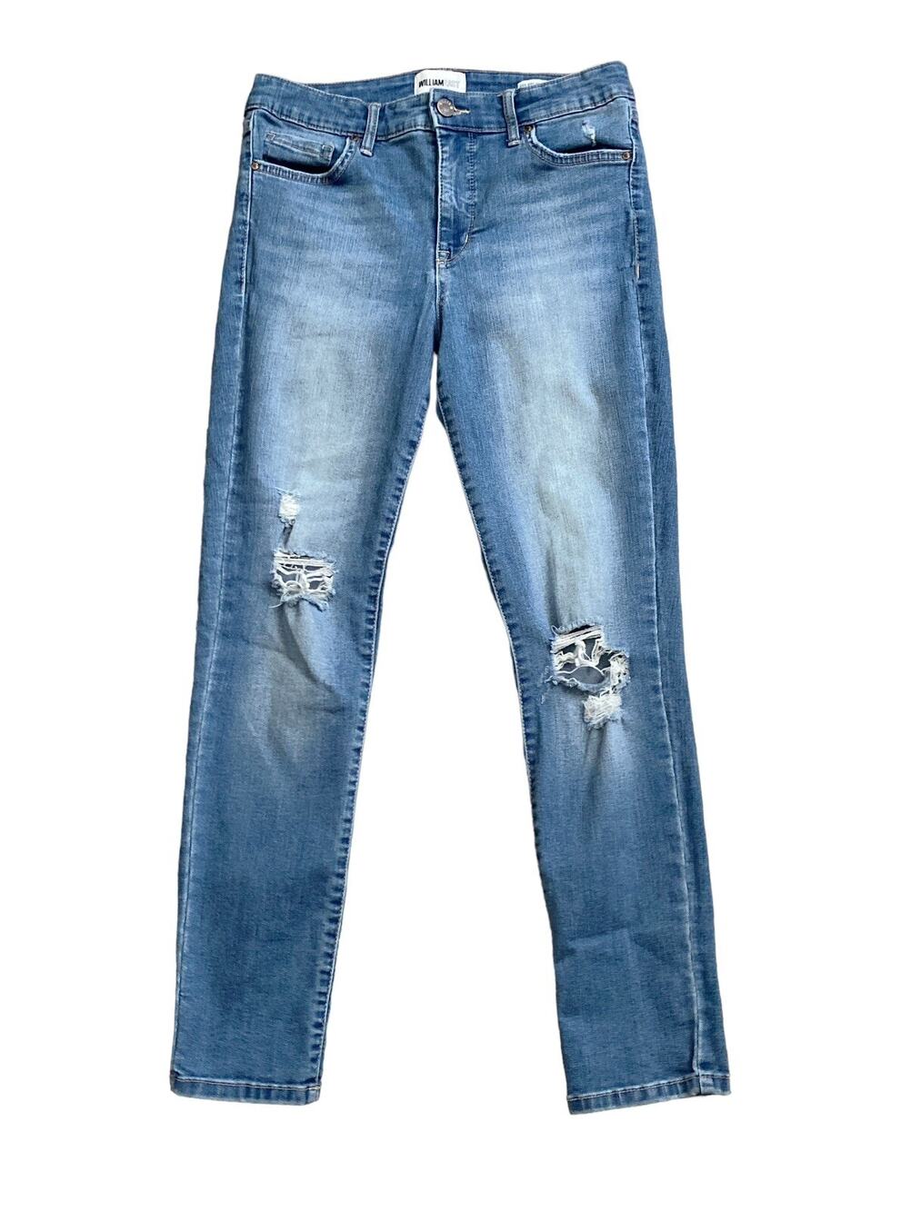 William Rast Skinny Jeans Womens 27 High Rise Ankle Distressed Blue 26" Inseam